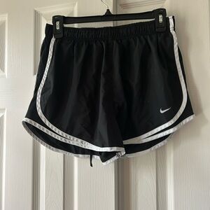 Nike Women's Black and White Athletic Shorts